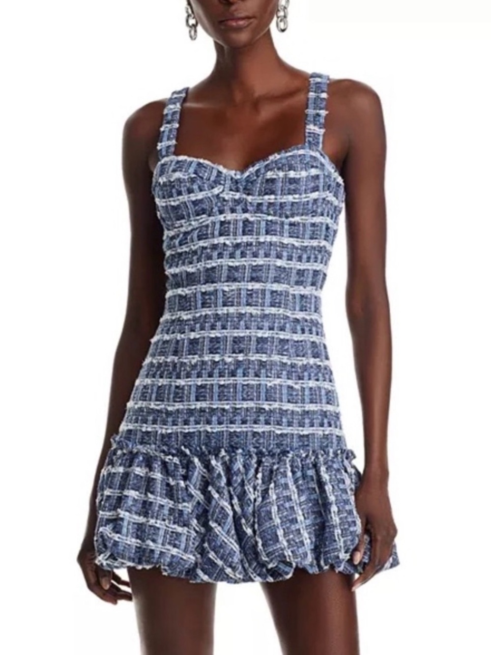 Aqua Blue Plaid Mini Dress